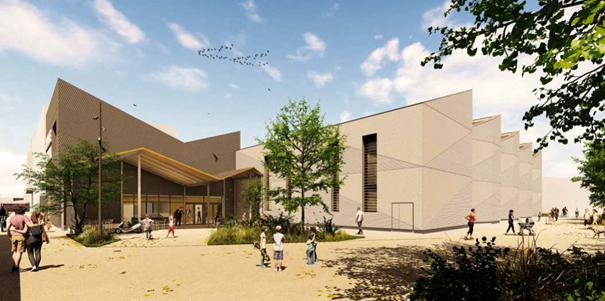 Construction d'un gymnase bois paille