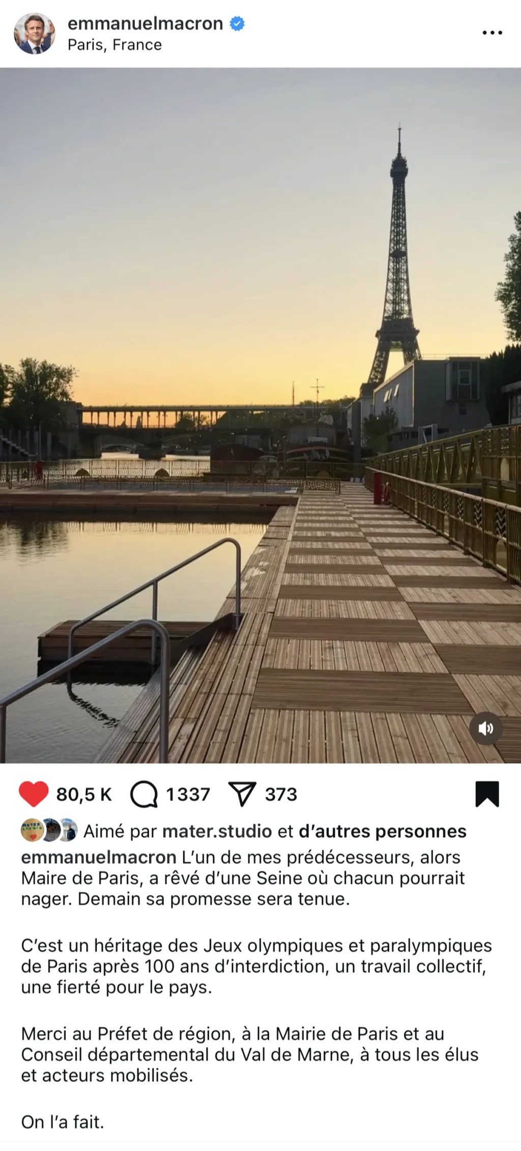 Baignade en Seine — Aménagement du site de Grenelle