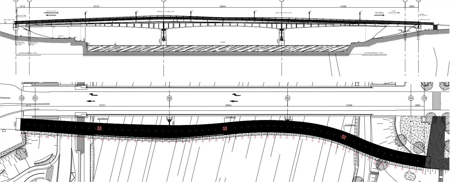 Passerelle piétonne acier 200 m sur la Seine
